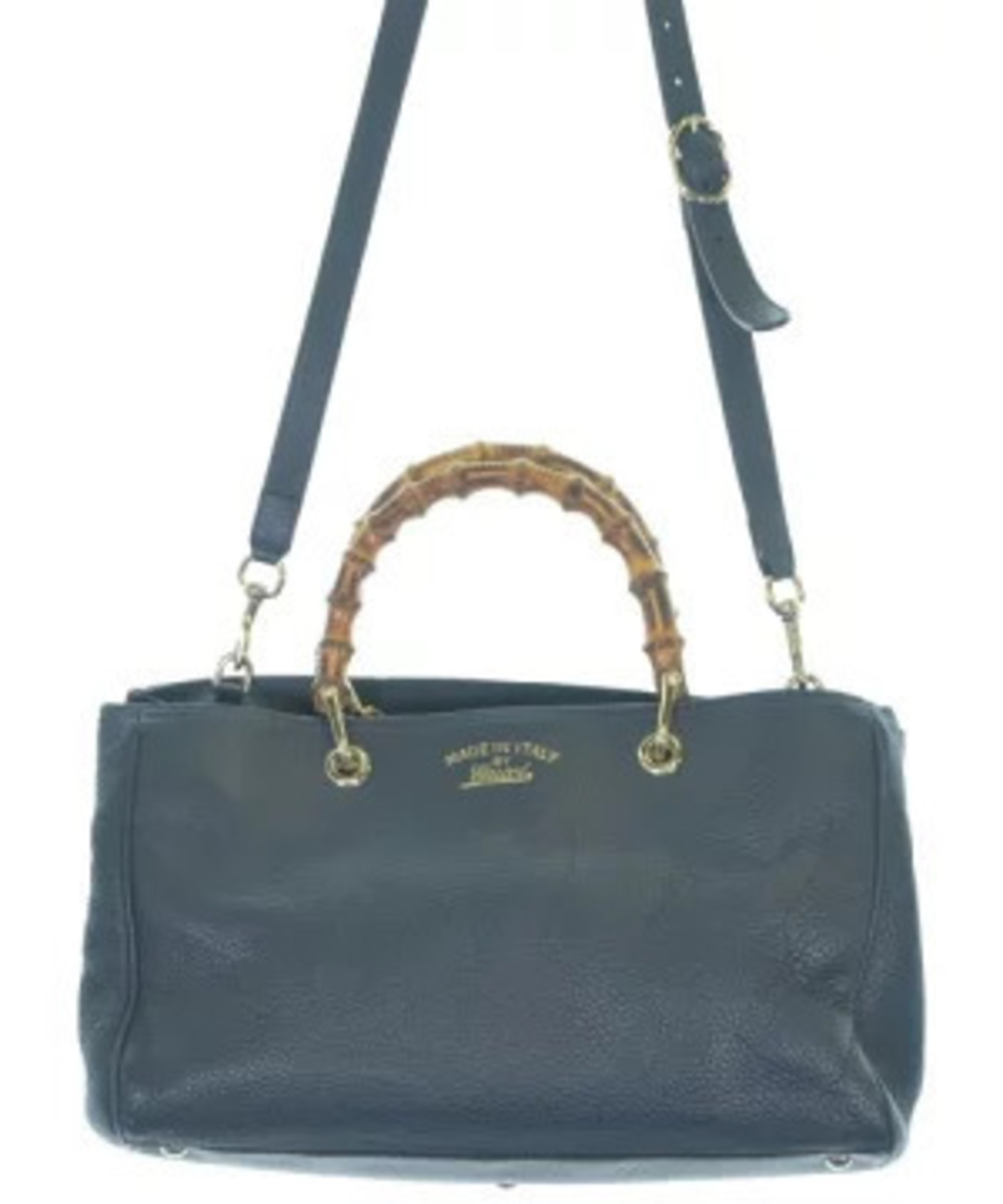 Gucci Bamboo tote bag black suede bamboo top handle